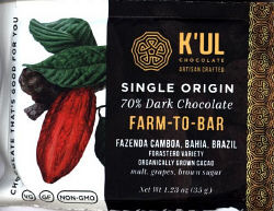 K'ul Chocolate - 70% Dark Fazenda Camboa, Bahia, Brazil