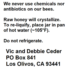 Los Olivos Gold - Honey Label (Back) - 2021