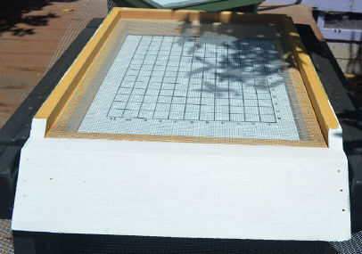 bottom board, screened,<BR>with landing platform