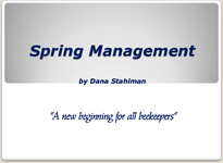 Spring Management - A new beginning for all beekeepers