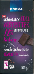 Schweizer Edel Zartbitter 72% Schokolade (Edeka Markt)