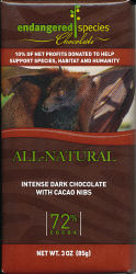 Intense Dark Chocolate With Cacao Nibs (Endangered Species)