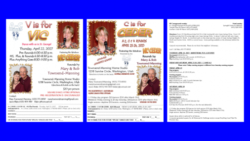 Flyer for Vic Ceder Double-Header Weekend