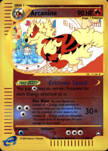 Arcanine (Reverse Holo) - (Aquapolis)