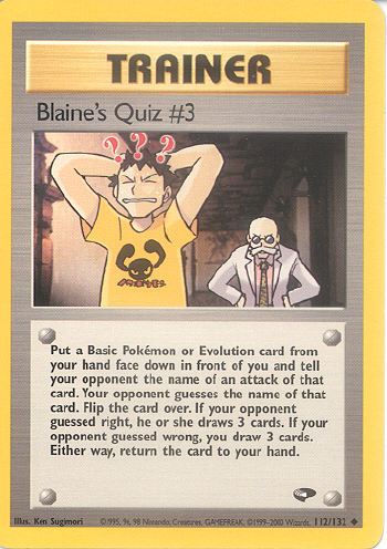Blaine's Quiz #3 - (Gym Challenge)