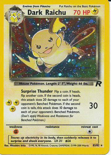 Dark Raichu - (Team Rocket)