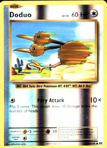 Doduo (Reverse Holo) - (Evolutions)