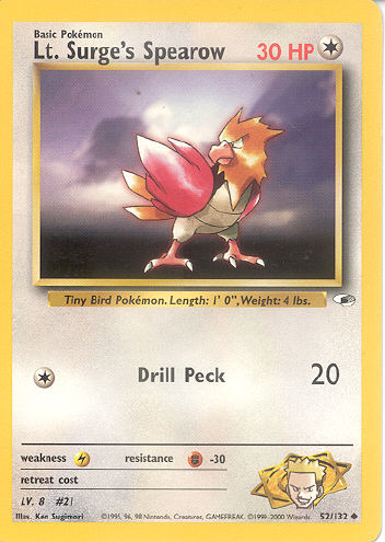 Lt. Surge's Spearow - (Gym Heroes)