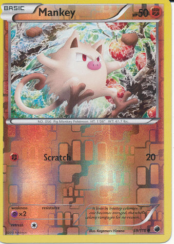 Mankey (Reverse Holo) - (Plasma Freeze)