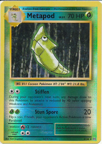 Metapod (Reverse Holo) - (Evolutions)