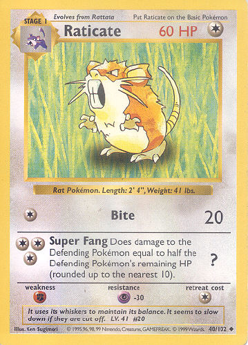 Raticate - (Base Set)