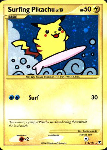 Surfing Pikachu - (Platinum - Rising Rivals)