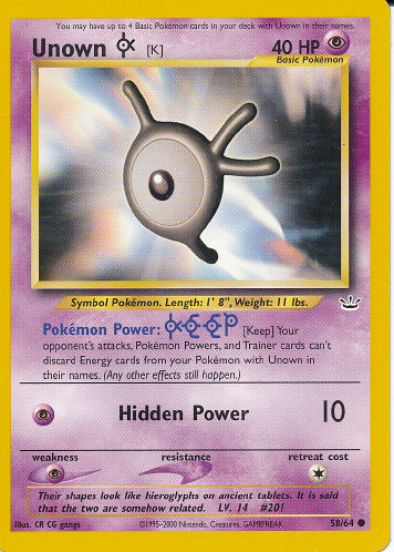 Unown [K] - (Neo Revelation)