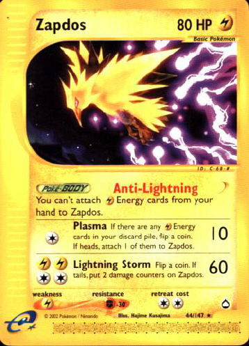 Zapdos - (Aquapolis)