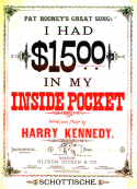 I Had $15 In My Inside Pocket, Harry Kennedy, 1886