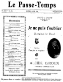 Je Ne Puis T'Oublier, Alcide Giroux, 1926