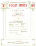 High Jinks Tango, Rudolf Friml, 1914