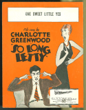 One Sweet Little Yes, Harry Akst, 1929