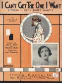 I Can't Get The One I Want, Billy Rose; Herman Ruby, 1924