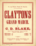 Clayton's Grand March, Charles D. Blake, 1877