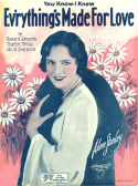 Ev'rything's Made For Love, Howard Johnson; Charles Tobias; Al Sherman, 1926