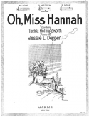 Oh Miss Hannah, Jessie L. Deppen, 1926