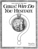 Girls! Why Do You Hesitate?, Edwin Tillman, 1922