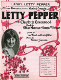 Lanky Letty Pepper, Werner Janssen, 1922