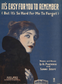 It's Easy For You to Remember, Albert Piantadosi; Sam H. Stept, 1919