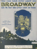 You Can Have Ev'ry Light On Broadway, Seymour B. Simons, 1922
