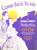 Come Back To Me, Harry Akst, 1929