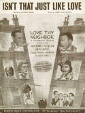Isn't That Just Like Love, Jimmy Van Heusen, 1940