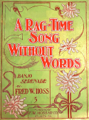 A Ragtime Song Without Words, Fred W. Hoss, 1904