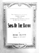 Song Of The Bayou, Rube Bloom, 1929