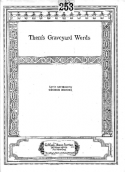 Them's Graveyard Words, George Brooks, 1927