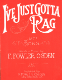 I've Just Gotta Rag, F. Fowler Ogden, 1920