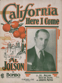 California Here I Come, Al Jolson; Bud G. De Sylva; Joseph Meyer, 1924