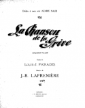 La Chanson De La Grive, Jéan-Baptiste Lafrenière, 1911
