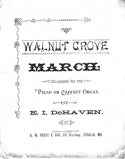 Walnut Grove March, E. I. De Haven, 1898