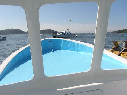 Inside the water taxi