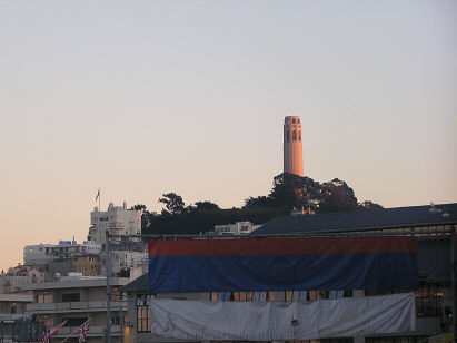 Coit Tower at the end of the day