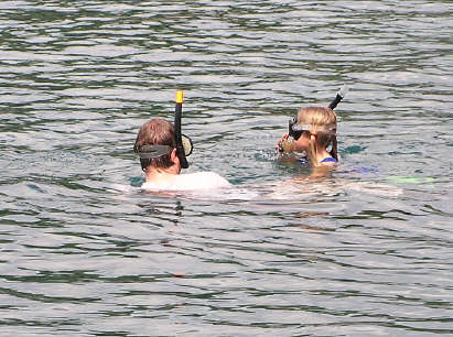 Snorkling with dad