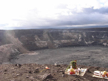 Offerings to Pele - Kilauea volcano caldera