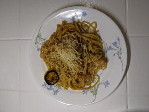 Chicken Linguine (Tuscan Herbed) with Creamy Tomato Sauce & Charred Lemon