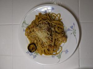 Chicken Linguine (Tuscan Herbed) with Creamy Tomato Sauce & Charred Lemon