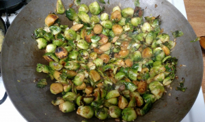 Caramelized Brussels Sprouts with Green Onions and Cilantro