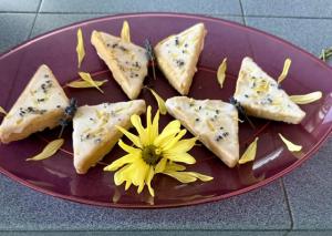 Iced Lemon Lavender Shortbread Cookies