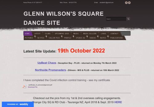 Web site for "Glenn Wilson"