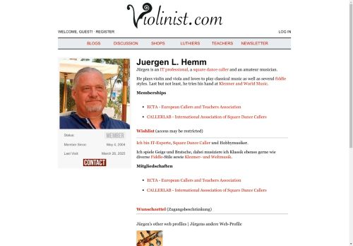 Web site for "Juergen L. Hemm"