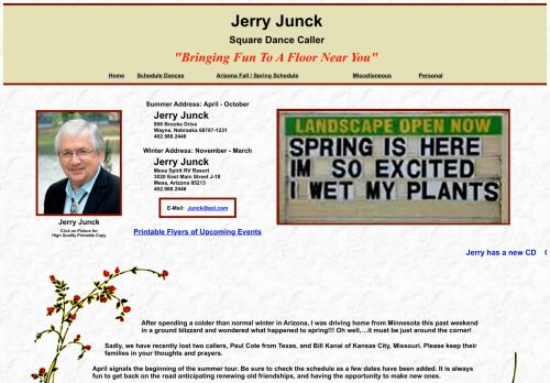 Web site for "Jerry Junck"